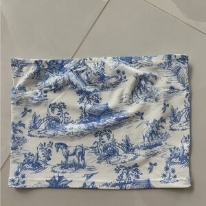 Edikted White and Gray Tube Top